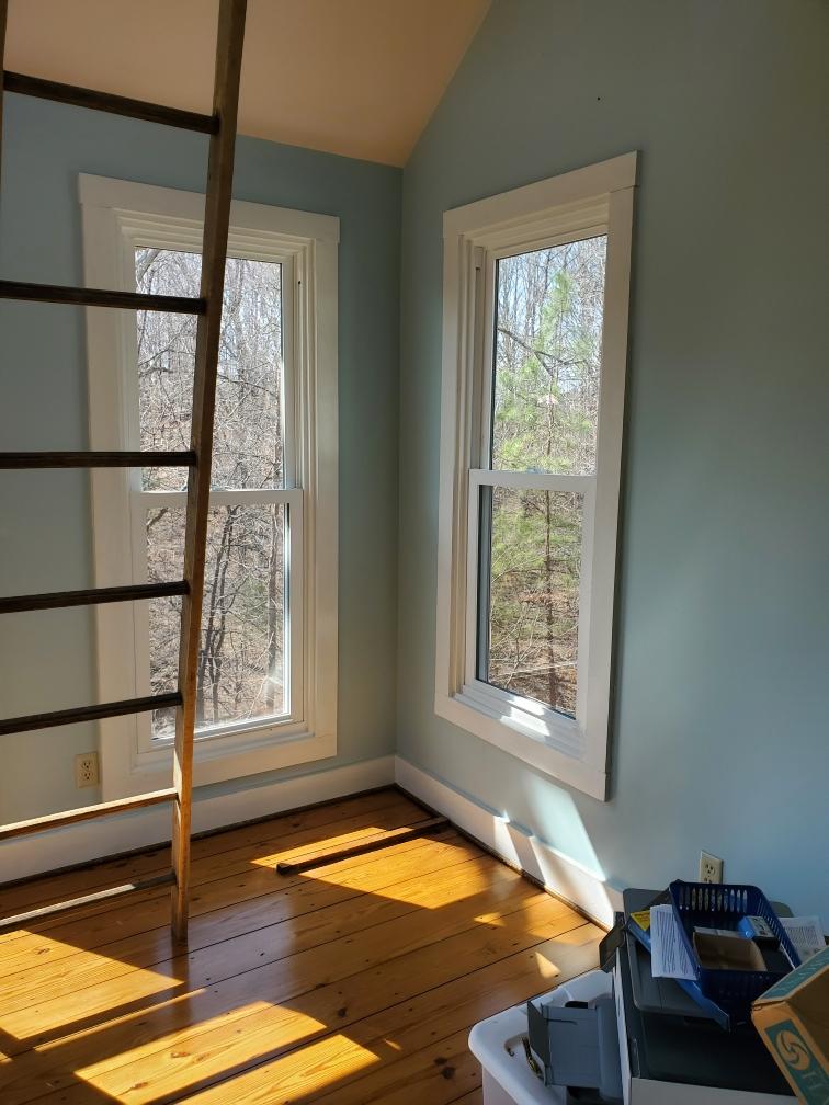 Loft conversion corner with original pine floors - Bradie's Custom Construction, Fredericksburg VA